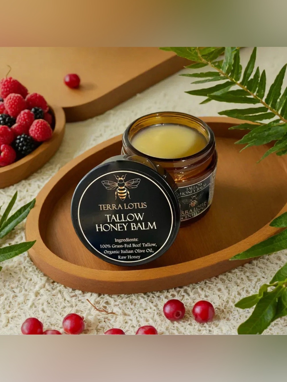 TERRA LOTUS Organic Tallow Honey Balm - Citrus NEW - Picture 3 of 8